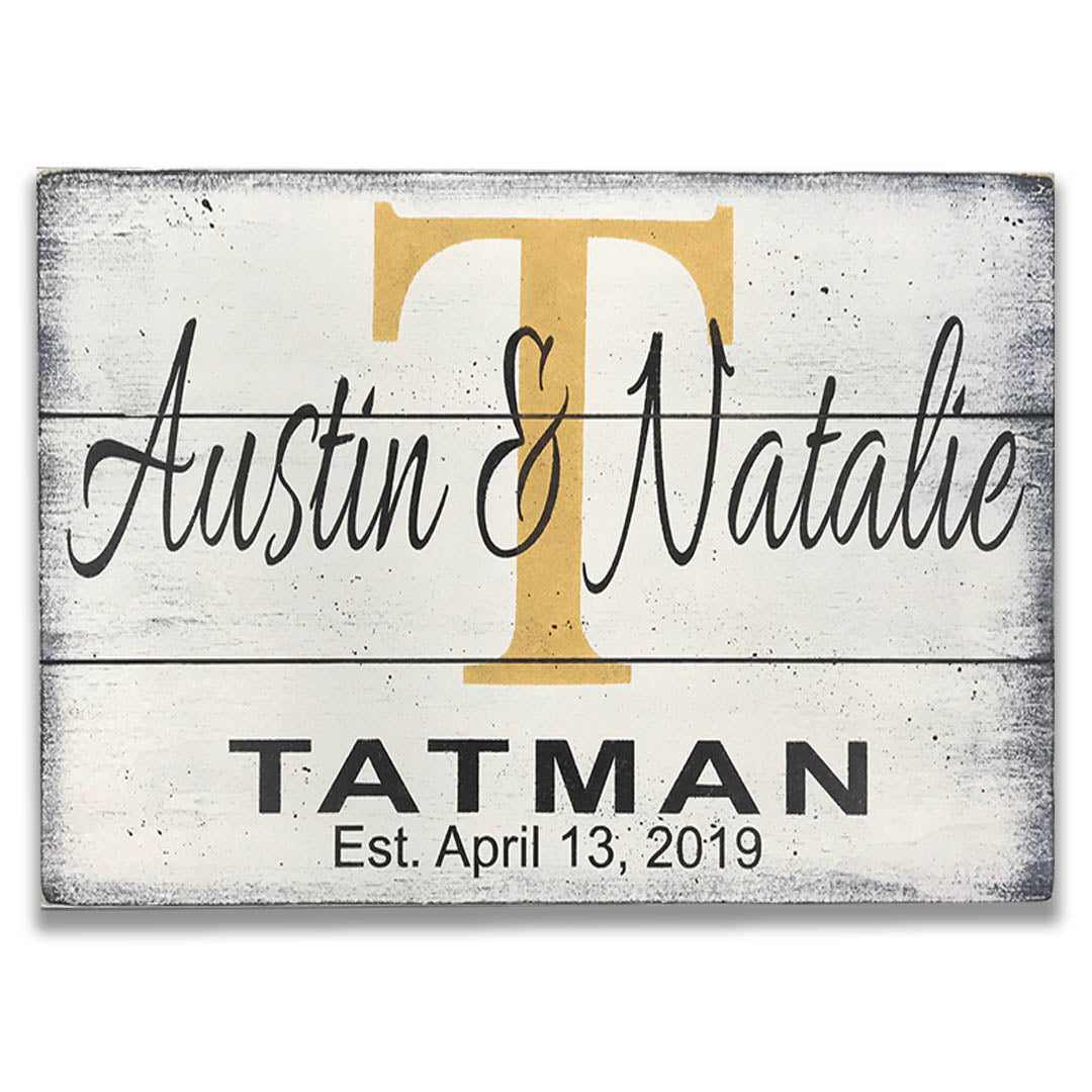 Personalized Initial Family Name Sign