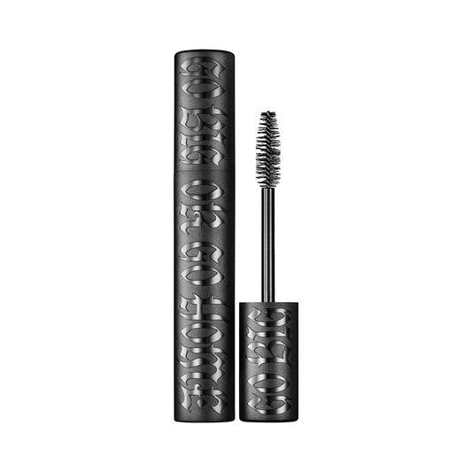 An open tube of the KVD Go Big or Go Home Volumizing Mascara in the shade Trooper.