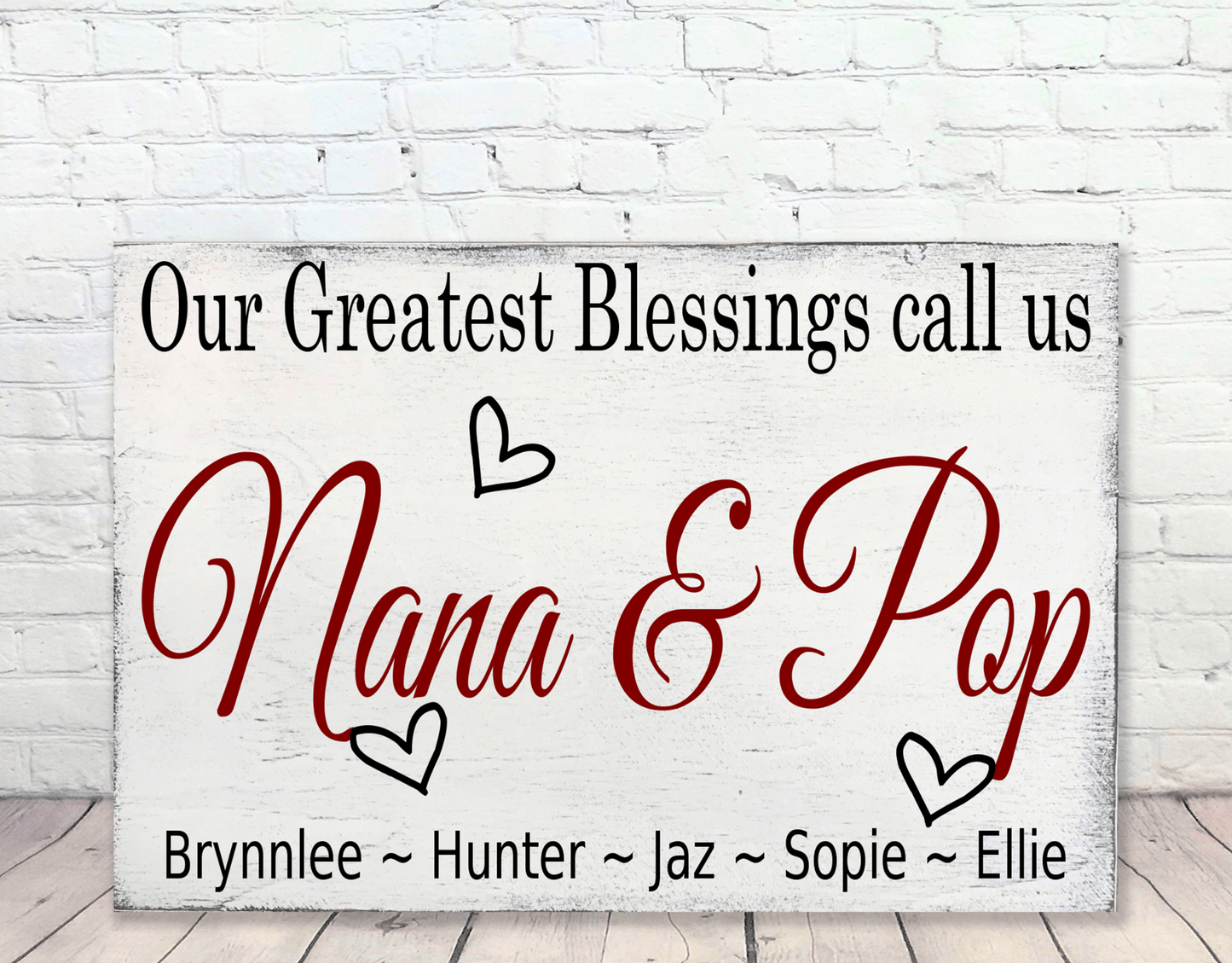 Our Greatest Blessings Personalized Wood Sign