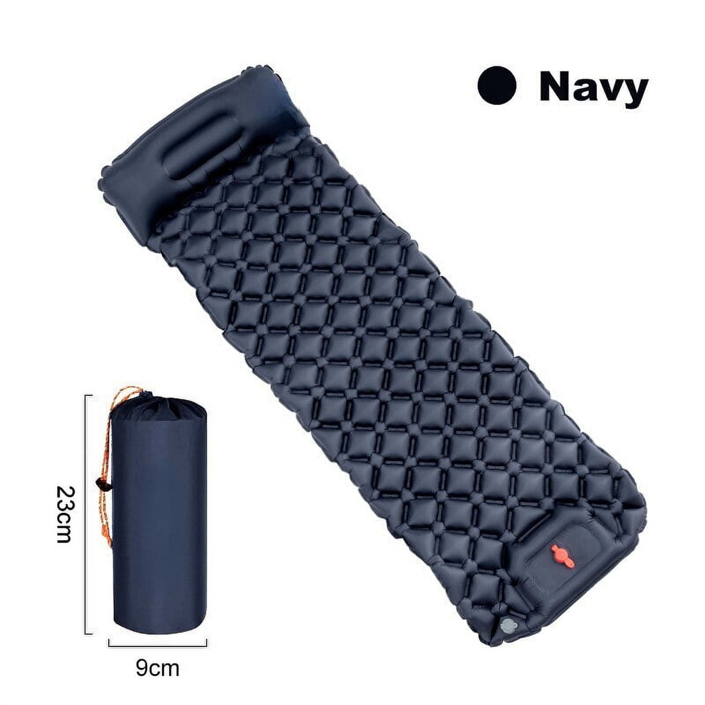 Outdoor Camping Inflatable Mattress Sleeping Pad With Pillows Ultralight Air Mat Built In Inflator Pump Hiking,Navy
