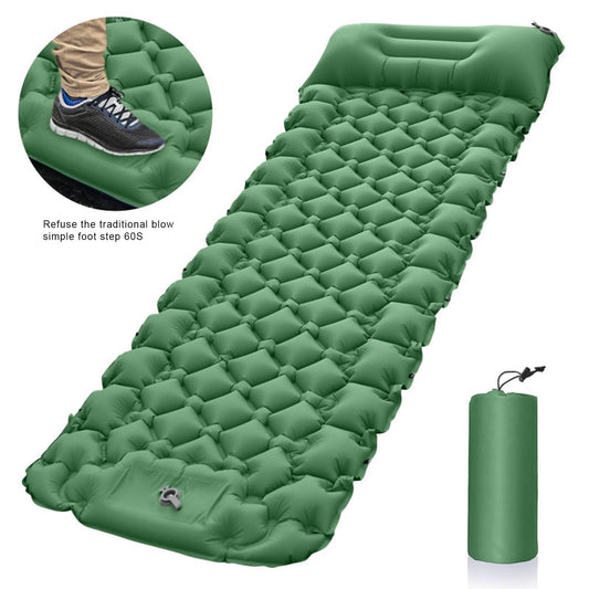 Outdoor Camping Inflating Sleeping Pad Waterproof Ergonomic Design Compact Size Portable Inflatable Sleeping Mat Air Bed
