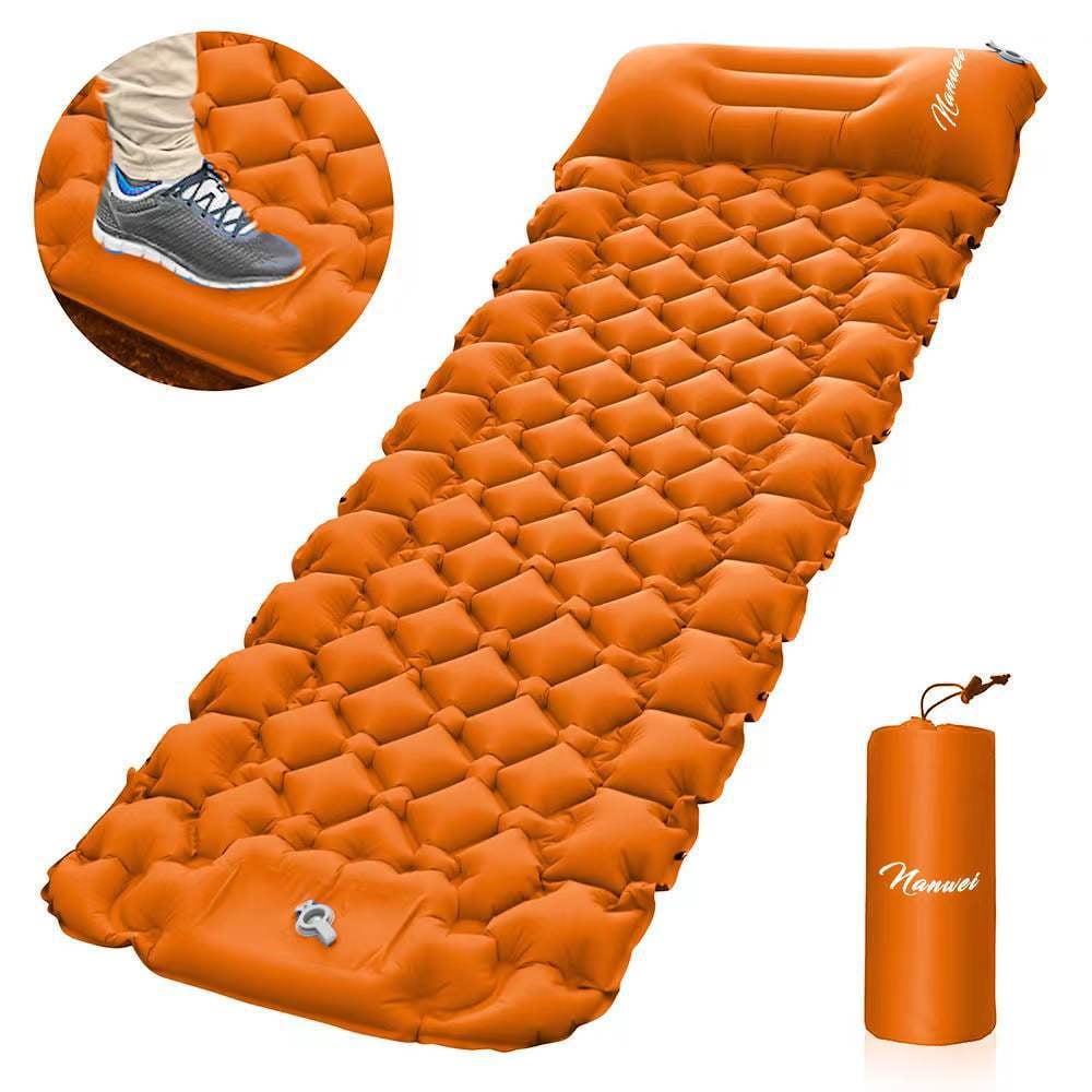 Outdoor Sleeping Pad Built-in Inflator Pump Travel Mat Ultralight Inflatable Mattress Camping Equipment for Hiking Tourist