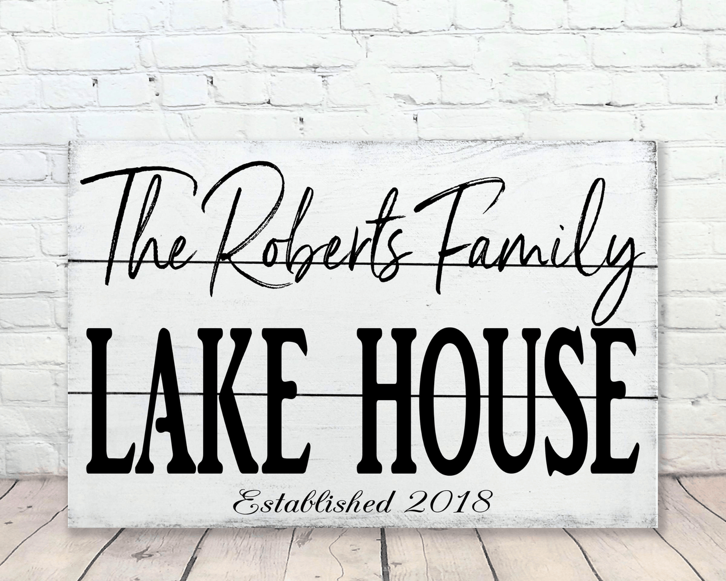 Lake House Personalized Family Name Sign