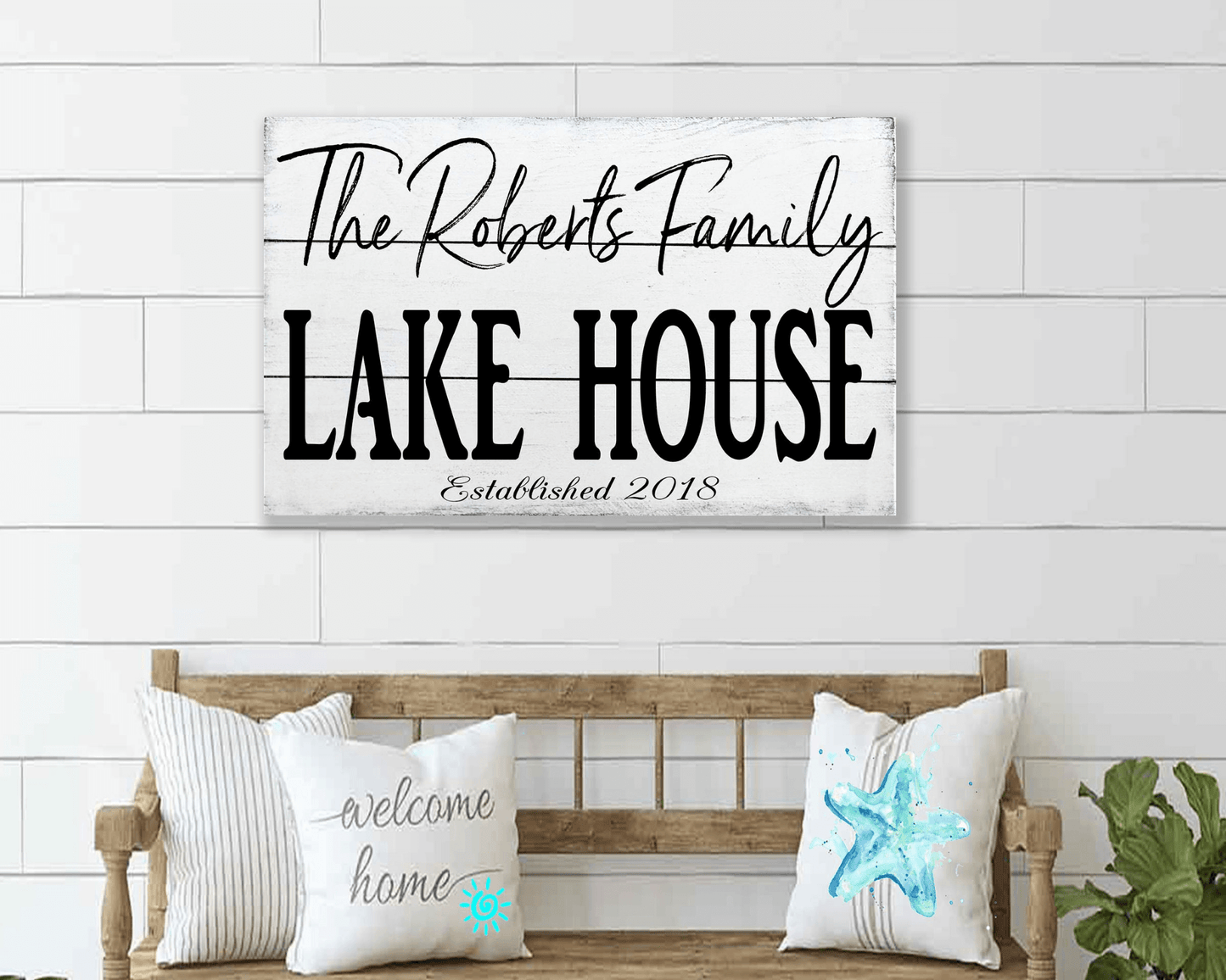 Lake House Personalized Family Name Sign