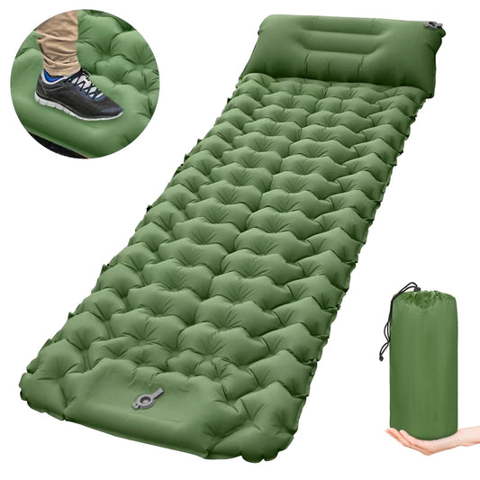 TOMSHOO Sleeping Pad with Pillow Inflatable Air Mattress Ultralight Waterproof Built-in Pump for Camping Backpacking Hiking Tent Travel