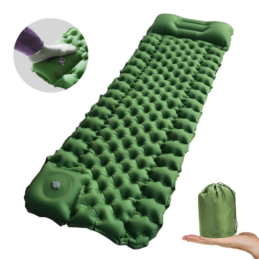 WIHE Camping Sleeping Pad with Pillow, Ultra Light Sleeping Pad with Pump, Waterproof and Durable Outdoor Air Mattress