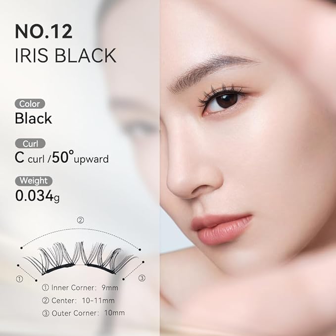 WOSADO Magnetic Lashes No.12 Iris Black