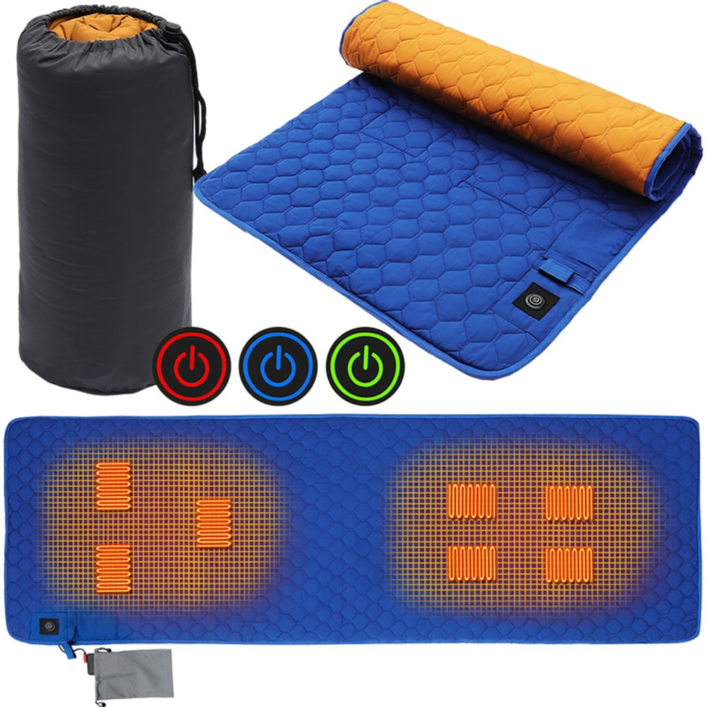 Yucurem USB Heating Sleeping Mat 3-Level Adjustable 7 Zone Areas Camping Mattress (Blue)