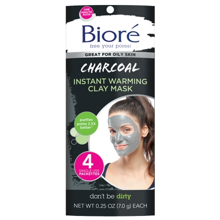 Biore Self Heating One Minute Mask, 0.25 oz, 4 count