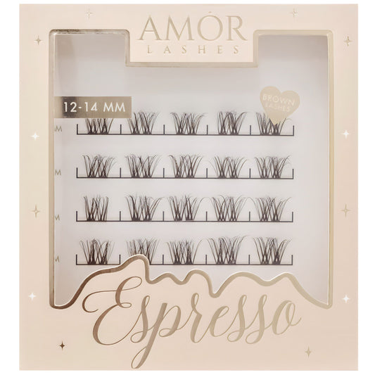 Amor Lashes QuickLash Clusters - Espresso (D Curl) [12-14mm]
