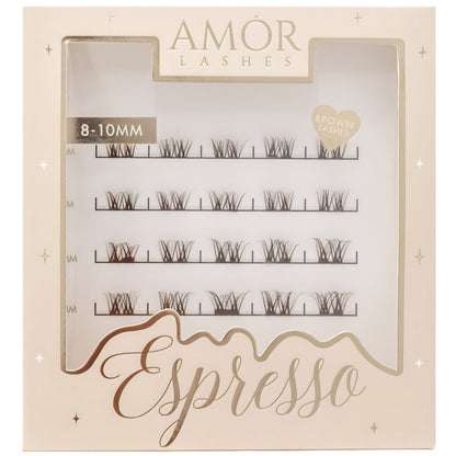Amor Lashes QuickLash Clusters - Espresso (D Curl) [8-10mm]