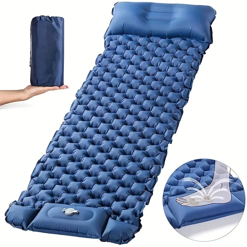 Outdoor Sleeping Pad Built-in Inflator Pump Travel Mat Ultralight Inflatable Mattress Camping Equipment for Hiking Tourist
