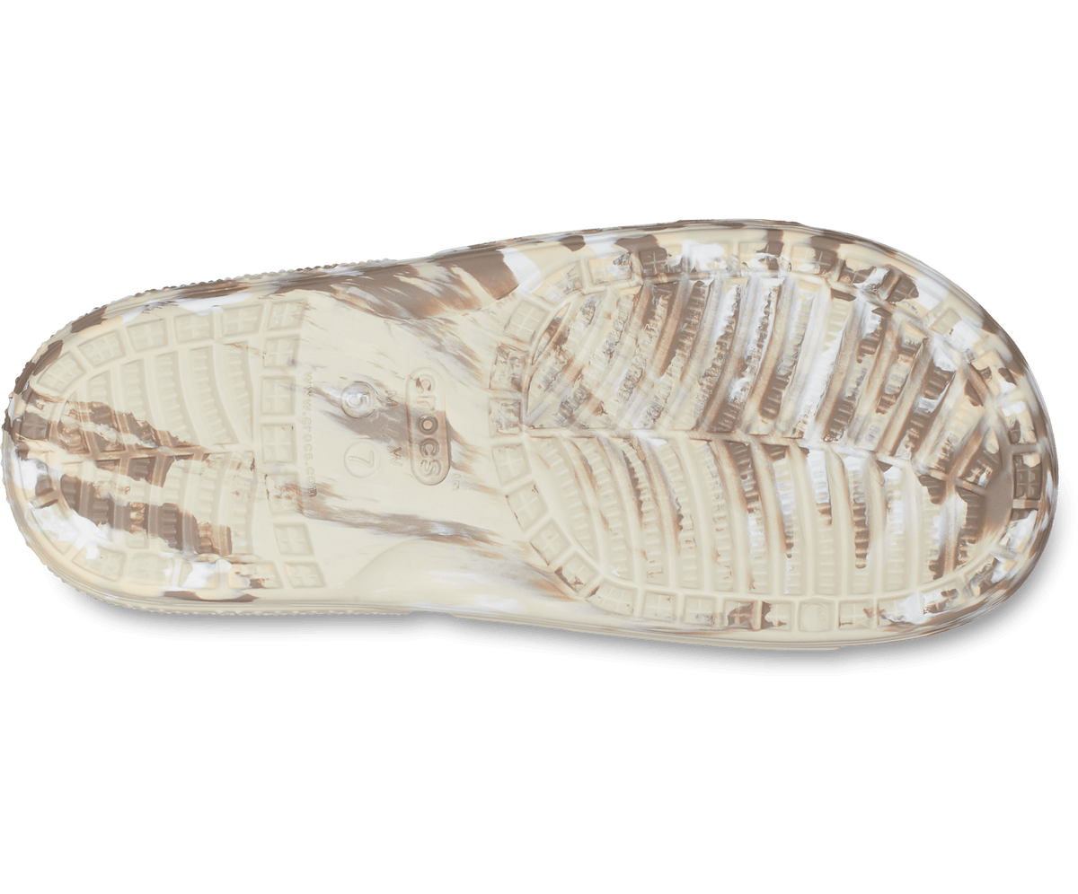 Crocs Unisex Classic Marbled Slide - Bone