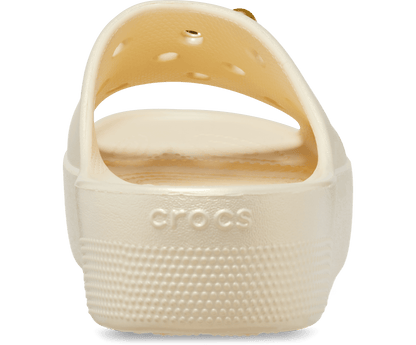 Crocs Unisex Classic Platform Crystals Pearls Slide - Vanilla