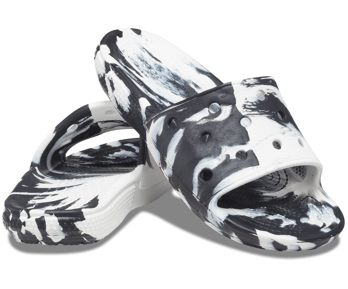 Crocs Unisex Classic Marbled Slide - Black