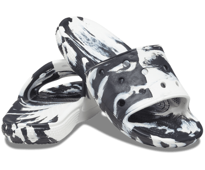 Crocs Unisex Classic Marbled Slide - Black