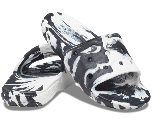 Crocs Unisex Classic Marbled Slide - Black