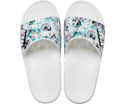 Crocs Unisex Classic Tie Dye Slide - White