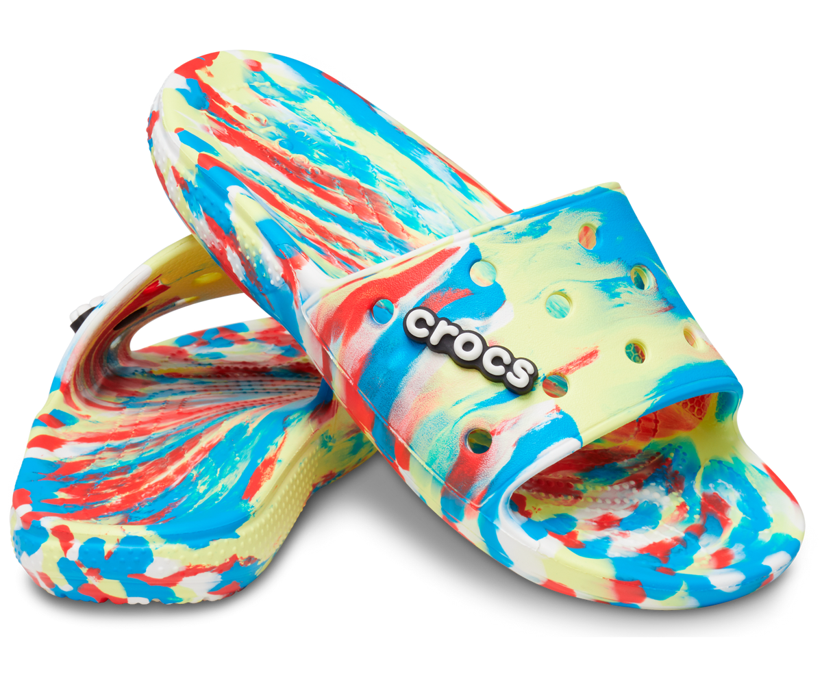 Crocs Unisex Classic Marbled Slide - Sulphur