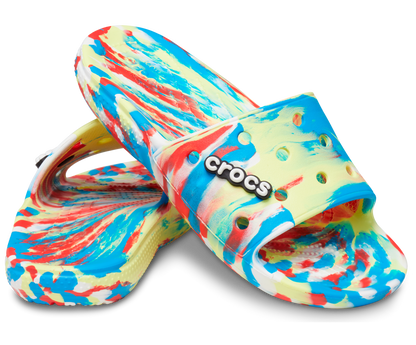 Crocs Unisex Classic Marbled Slide - Sulphur