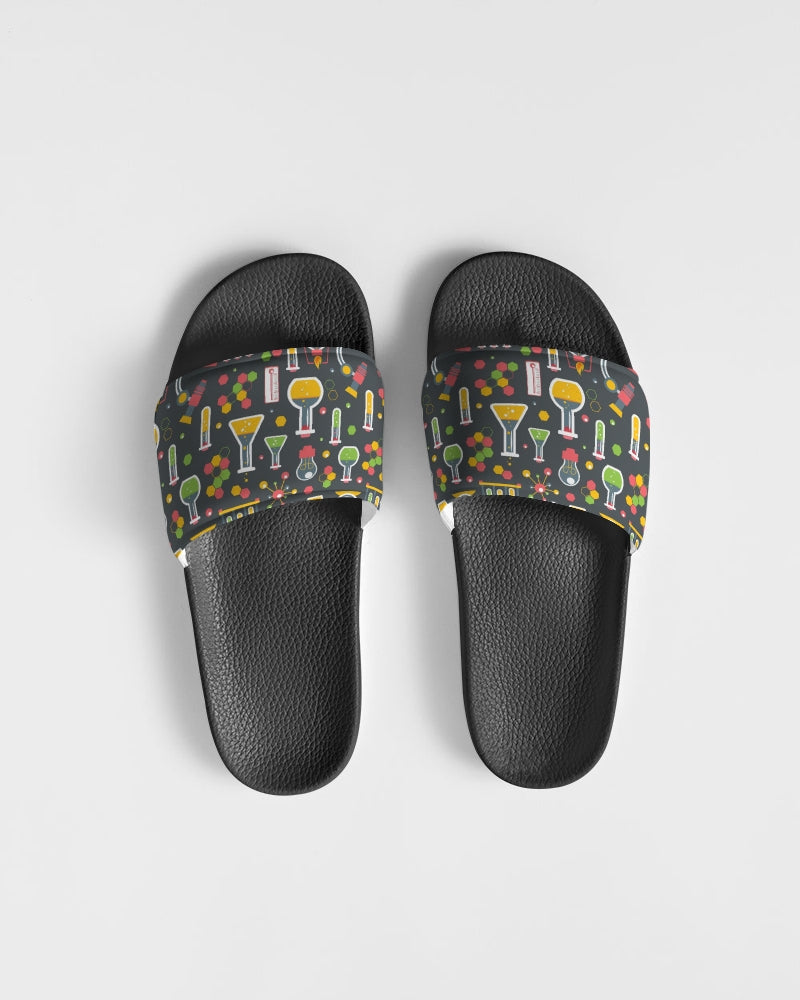 Chemistry Science Men Slides Sandals, Lab Research School Teacher Designer Shoe Boys Flat Wedge Slippers Vegan Flip Flops Slip On Gift