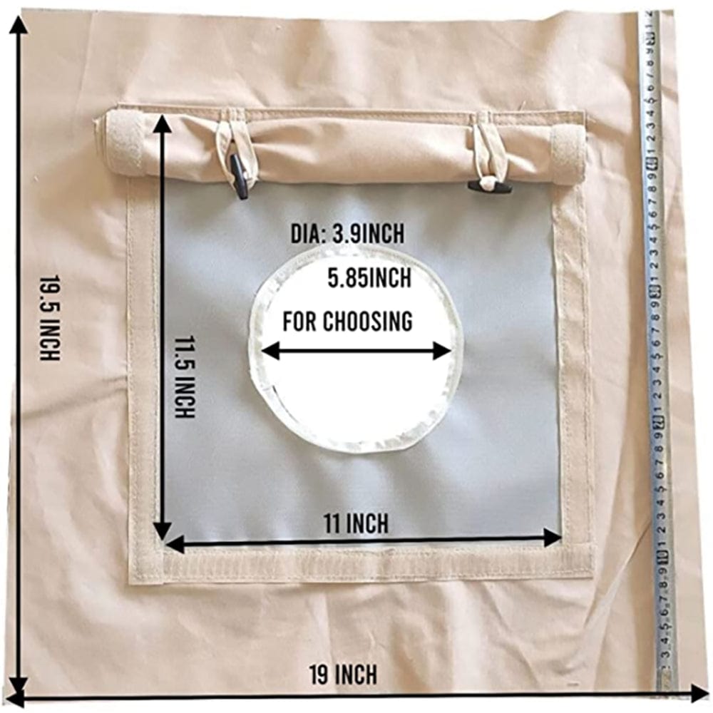 DANCHEL Outdoor 19X19.5"Oversized Beige Canvas,Tent Stove Fire Retardant Jack Fitting with 3.9"Fire Retardant Hole