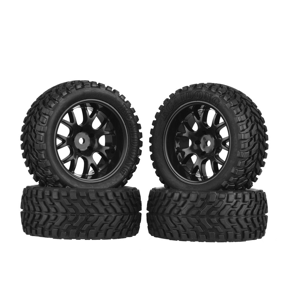 Docooler 4 PCS 76Mm Wheel Rim and Rubber Tire for 1:10 Scale Car DIY off Road Racing Car Tires 4WD Climbing Car Hobby Car Tyre Accessories