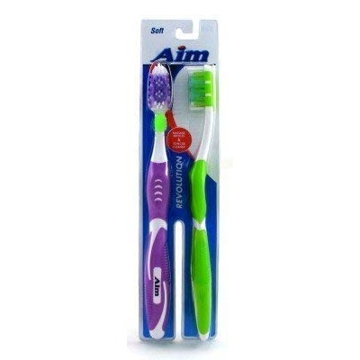 AIM SOFT 2 PACK TOOTHBRUSH - REVOLUTION