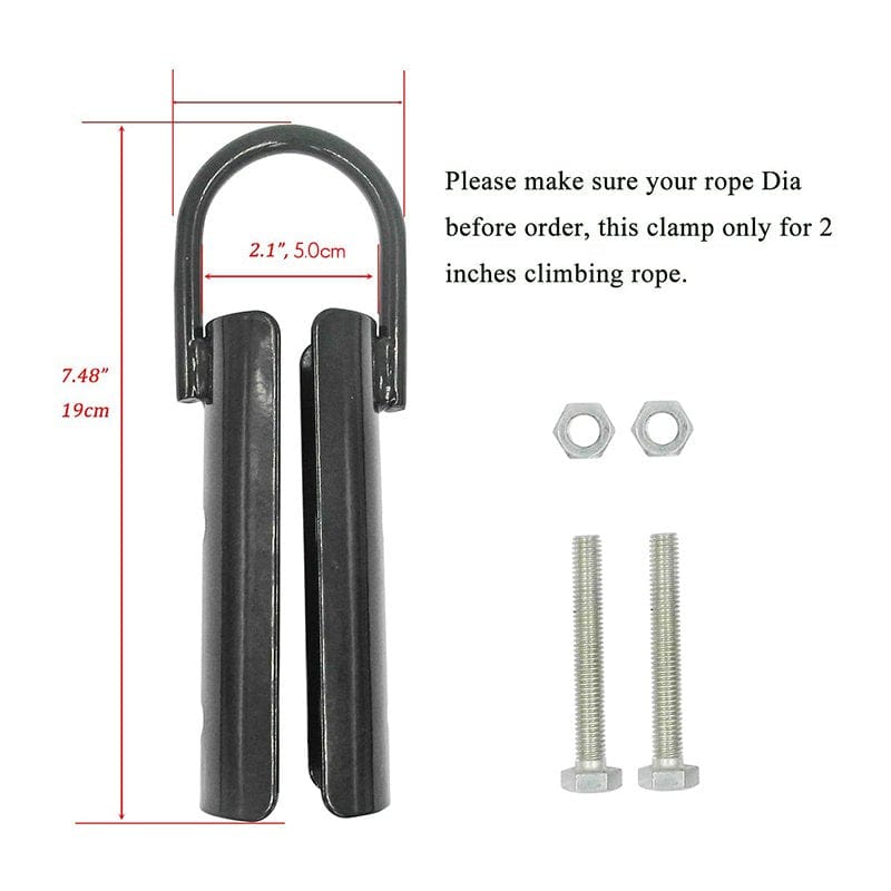 Garage Gym Accessories 2.0Inch Climbing Rope Clamp,Rope Climb Workout Rig Attachment Hook Rope Br-Clasp Garage Gym Fitness Equipment,1Pcs