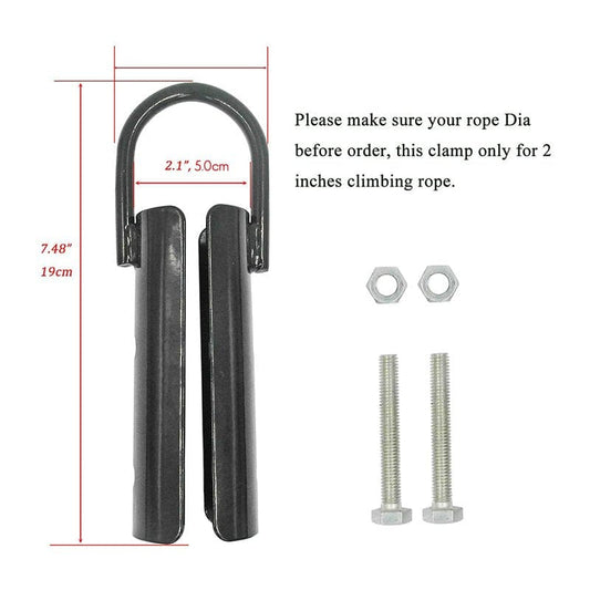 Garage Gym Accessories 2.0Inch Climbing Rope Clamp,Rope Climb Workout Rig Attachment Hook Rope Br-Clasp Garage Gym Fitness Equipment,1Pcs