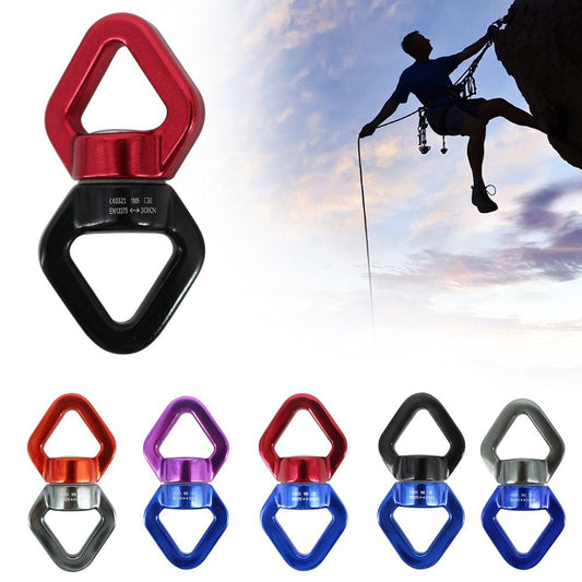 Grofry 30KN Outdoor Climbing Carabiner 8-Shaped Connecting Rotating Ring Rope Swivel Black-Blue