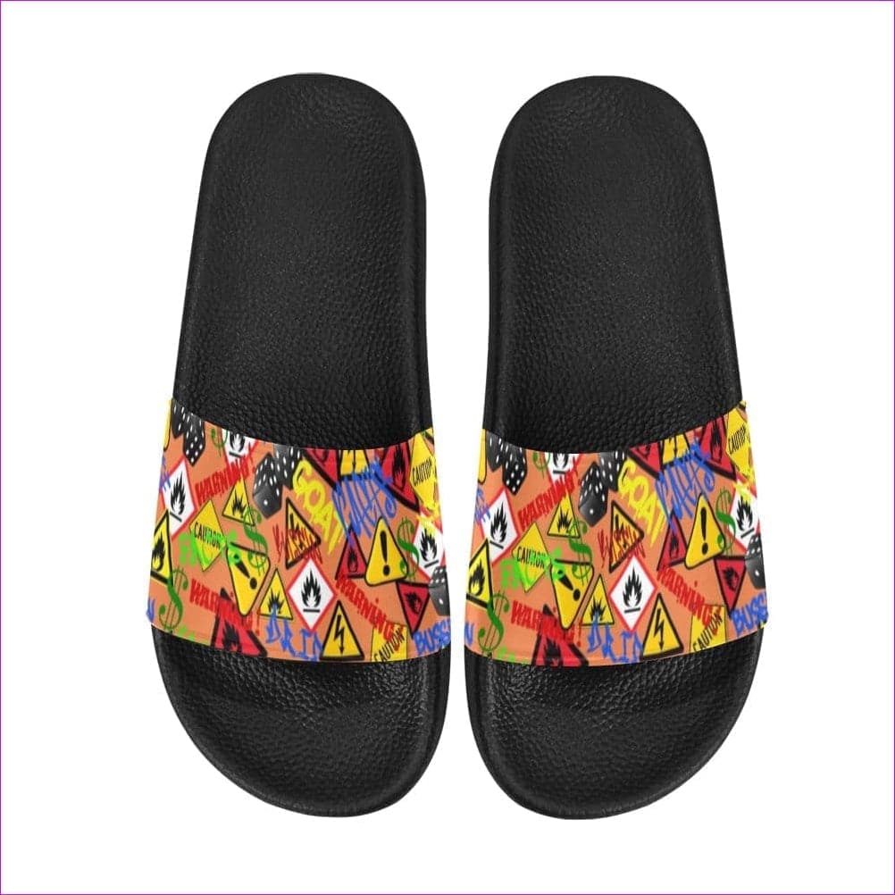 Hazard Women's Slide Sandals(Model 057)-Orange - Hazard Womens Slides - womens slides at TFC&H Co.