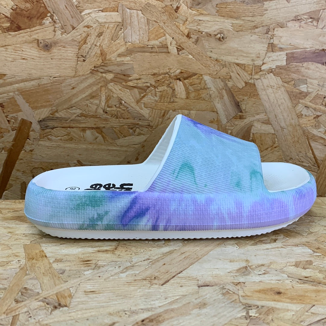 Refresh Womens Fashion Tie Dye Slide - Aqua