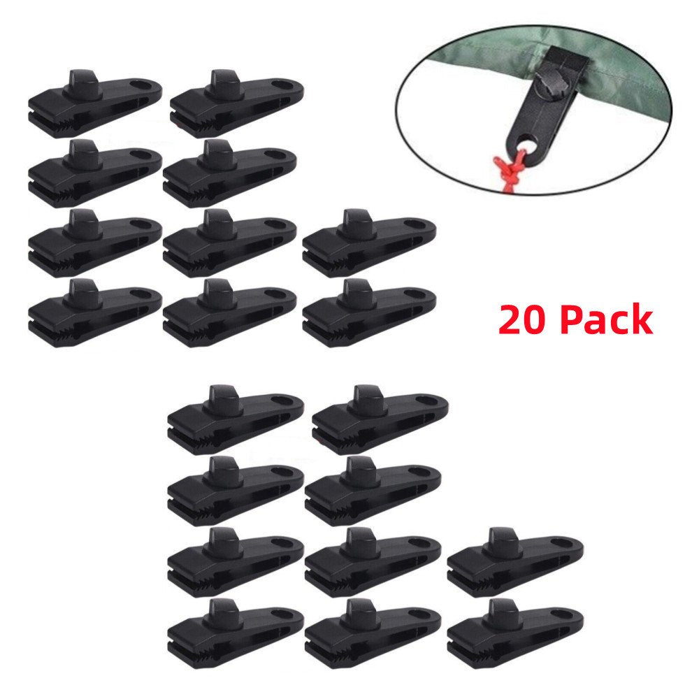Jahy2Tech 30Pcs Heavy Duty Tent Tarp Tarpaulin Clip Clamp Buckle Camping Tool Hanger