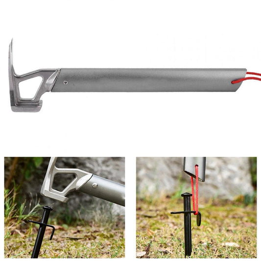LAFGUR Tent Hammer,Outdoor Multifunction Stainless Steel Camping Hammer Tent Pegs Stake Nail Puller Remover