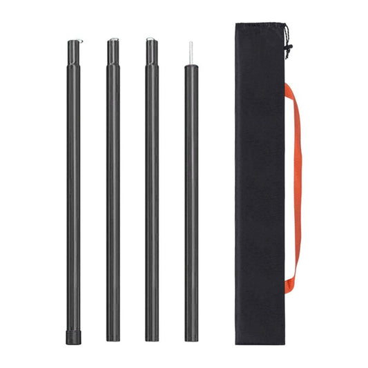 Metal Adjustable Tent Tarp Pole Replacement Accessories Support 2M Black