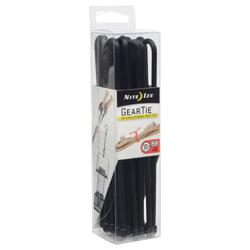 Gear Tie ProPack 12" - Black 12-pk - GhillieSuitShop