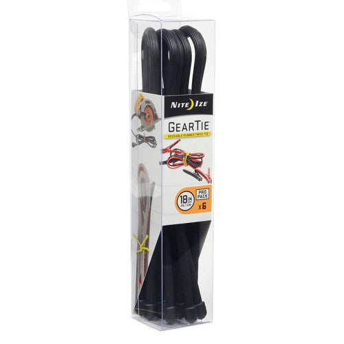 Gear Tie ProPack 18" - Black 6-pk - GhillieSuitShop