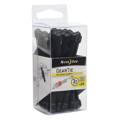 Gear Tie ProPack 3" - Black 24-pk - GhillieSuitShop