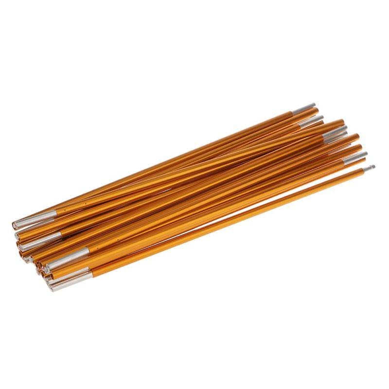 Outdoor Camping Travel Backpacking Aluminum Alloy 11 Section Spare Replacement Tent Poles 395Cm Gold