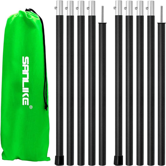 SAN like Telescoping Tarp Poles Adjustable Tent Poles for Tarp Canopy Poles for Camping Canopy Awning Shelter Backpacking Hiking - (Adjustable Length - Steel Increase Thinckness)